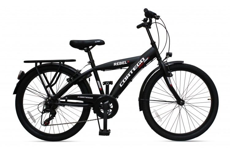 Cortego Rebel Jongensfiets 24 Inch Zwart - 7 Versnellingen