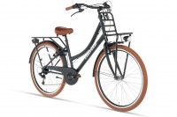 Cortego Transporter Meisjesfiets 26 Inch - 7 Versnellingen - Mat-Zwart