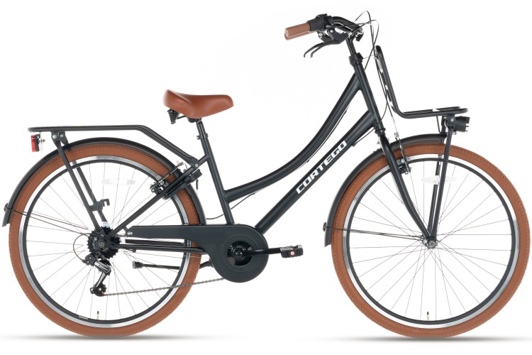 Cortego Transporter Meisjesfiets 26 Inch - 7 Versnellingen - Mat-Zwart